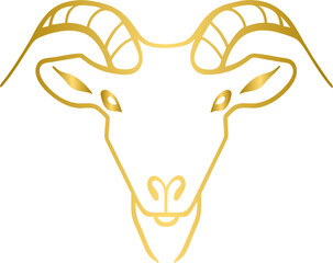 Golden goat head, gold goat