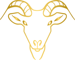 Golden goat head, gold goat