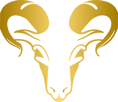 Golden goat head, gold goat - Powered by Adobe