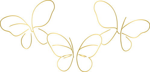 Golden fly butterflies, gold butterflies	
 - obrazy, fototapety, plakaty