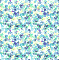 Blue and Yellow Splash Bubbles Seamless Pattern