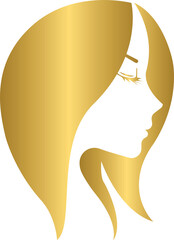 Golden beauty, care, fashion logo	
