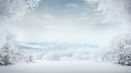 Fototapeta premium Winter background with copyspace. Generative AI.