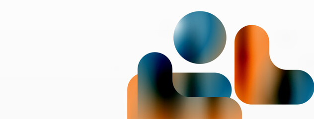 Gradient Geometry. Minimalist Fusion of Lines and Circles, Crafting Serene, Captivating Abstract Background