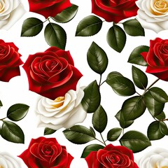 Red roses on white background