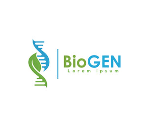 green eco bio genetic logo icon symbol design template illustration inspiration