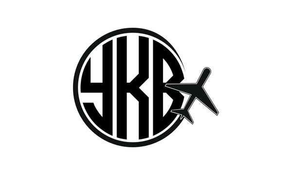 YKB three initial letter circle tour & travel agency logo design vector template. hajj Umrah agency, abstract, wordmark, business, monogram, minimalist, brand, company, flat, tourism agency, tourist