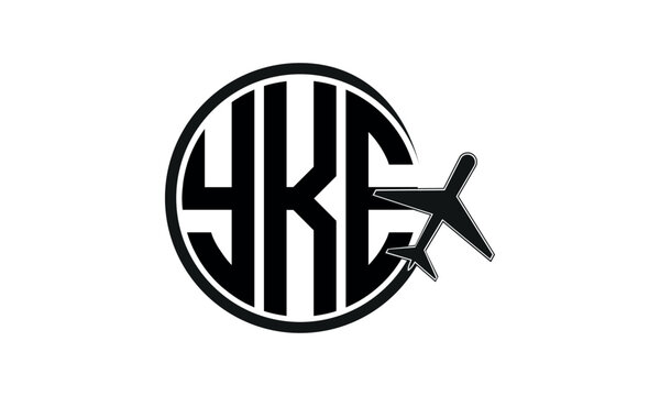YKE three initial letter circle tour & travel agency logo design vector template. hajj Umrah agency, abstract, wordmark, business, monogram, minimalist, brand, company, flat, tourism agency, tourist