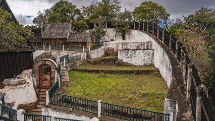 The ancient palace on the Royal Hill of Ambohimanga in Antananarivo. On the fenced territory, old...