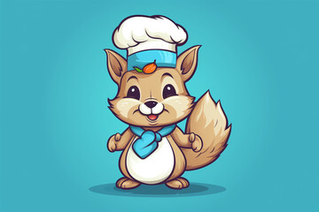 squirrel chef cartoon vector design