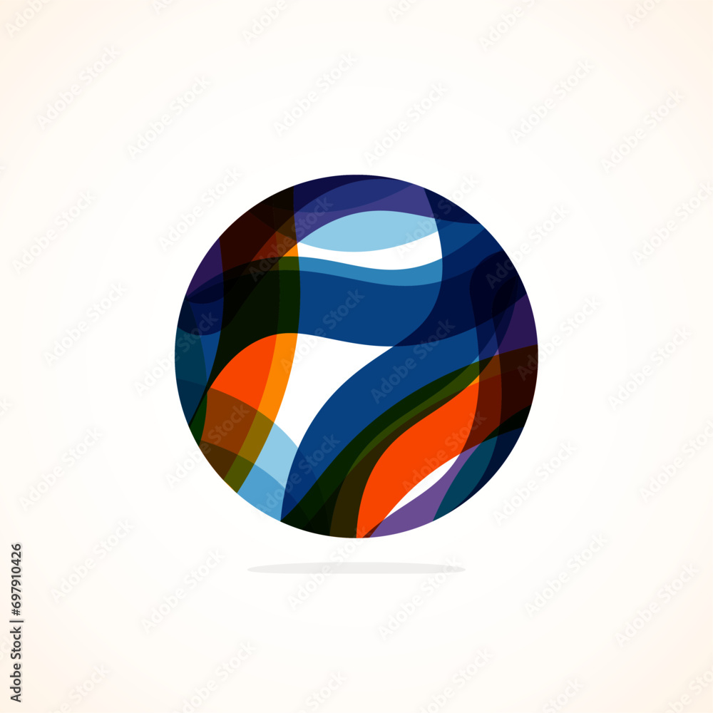 Poster Abstract circle logo - minimalist emblem, timeless and universal shape of circle. Unique logo represent range of brands and concepts, encapsulating simplicity and creativity in single, iconic image