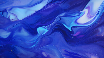 Flowing dark blue paint—abstract design wallpaper with mesmerizing paint bubbles, liquid art.
