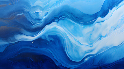 Flowing dark blue paint—abstract design wallpaper with mesmerizing paint bubbles, liquid art.