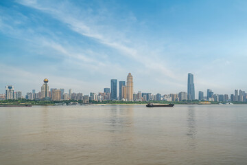 Fototapeta na wymiar Outdoor Wuhan Urban Architecture Skyline..
