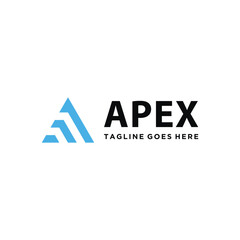 Top Mountain Apex with Modern Geometric Lines for Outdoor Adventure Logo Design