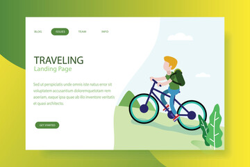 Templat laman landas dari Enjoy Cycling. Konsep desain datar modern dari desain halaman web untuk situs web dan situs web seluler. Mudah diedit dan disesuaikan. Ilustrasi vektor