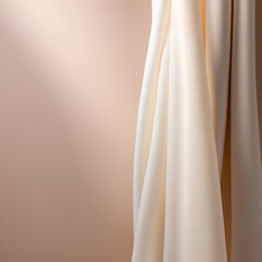background of silk drapery in light beige gradient color	