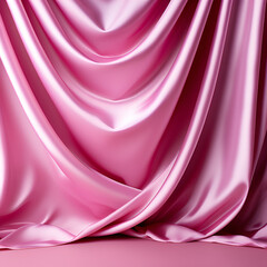 Obraz premium abstract elegant luxurious silk drapery background in light pink gradient color