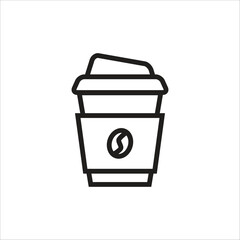 coffe papper cup vector icon line