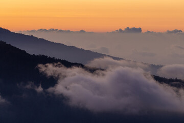  Sunrise over Mount Agung seen from Mount Batur, Bali, Indonesia