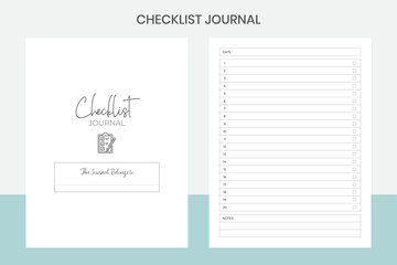 Checklist Journal Kdp Interior
