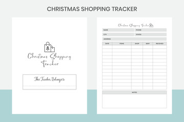 Christmas Shopping Tracker Kdp Interior