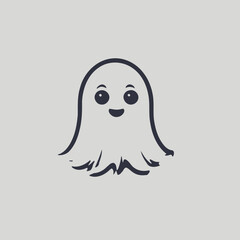 Cute Ghost Logo EPS Format Design Very Cool