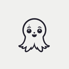 Cute Ghost Logo EPS Format Design Very Cool
