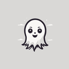 Cute Ghost Logo EPS Format Design Very Cool
