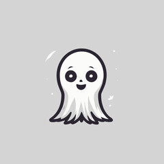 Cute Ghost Logo EPS Format Design Very Cool