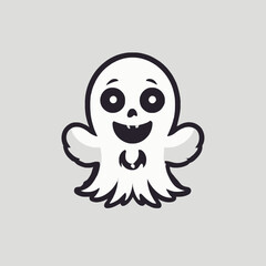 Cute Ghost Logo EPS Format Design Very Cool