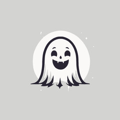 Cute Ghost Logo EPS Format Design Very Cool
