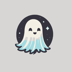 Cute Ghost Logo EPS Format Design Very Cool