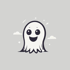 Cute Ghost Logo EPS Format Design Very Cool