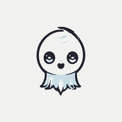 Cute Ghost Logo EPS Format Design Very Cool