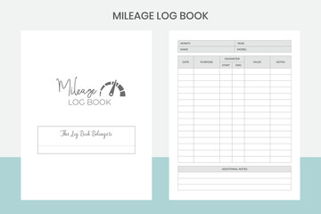 Mileage Log Book Kdp Interior - obrazy, fototapety, plakaty