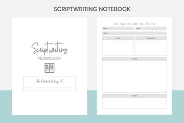 Scriptwriting Notebook Kdp Interior