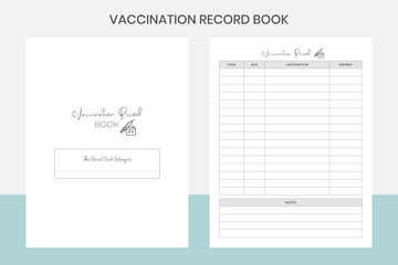Vaccination Record Book Kdp Interior
