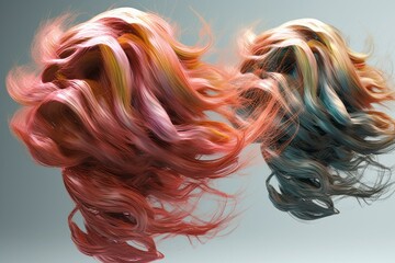 Hair 3d render concept artwork. Generative AI