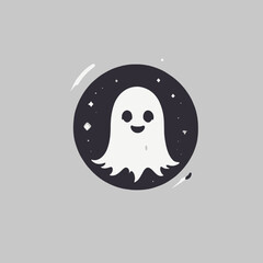 Cute Ghost Logo EPS Format Design Very Cool