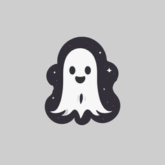 Cute Ghost Logo EPS Format Design Very Cool