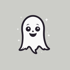 Cute Ghost Logo EPS Format Design Very Cool