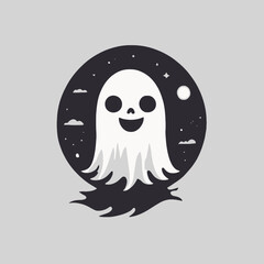 Obraz premium Cute Ghost Logo EPS Format Design Very Cool