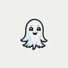 Cute Ghost Logo EPS Format Design Very Cool