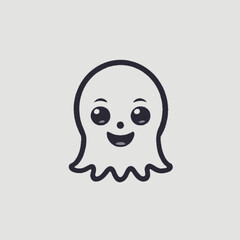 Cute Ghost Logo EPS Format Design Very Cool