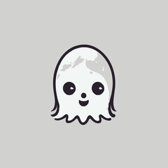 Cute Ghost Logo EPS Format Design Very Cool