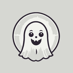 Cute Ghost Logo EPS Format Design Very Cool