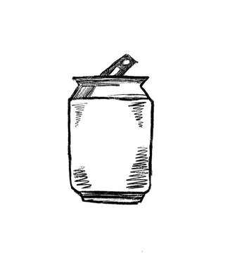 hand drawn soda drink can PNG
