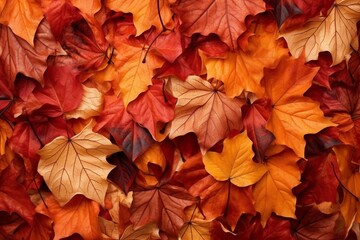 Naklejka na ściany i meble Stunning autumn leaves backdrop. Generative AI