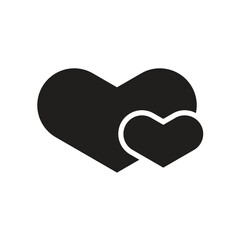 Heart icon in flat style with background.
